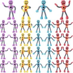 Fidget Toys Bendable Robot Figures Stress Relief Flexible Bendy Toys Robot Transforming Decompression Toys Robot Party Favors For Goody Bag Stuffers Goody Bags, Prizes, Pinatas, 4 Colors (32 Pcs)
