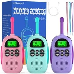 HPROMOT Rechargeable Walkie Talkies For Kids: 3 Pack Kids Walkie Talkies, Long Range 22 Channels 2 Way Radio Kids Birthday Toy Gift For 3-12 Year Old Boys Girls Outdoor Adventures Camping Hiking -Folkmanis Toys Shop 51ibgo h35L. AC