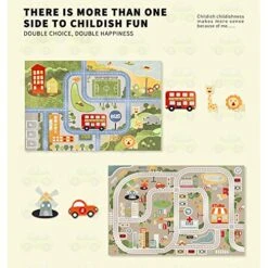 GENERIC Car Rug, Road And Traffic Carpet Non-Slip Multi Color Area Rug For Living Room Bedroom (City 2) -Folkmanis Toys Shop 51idAtCvoOL