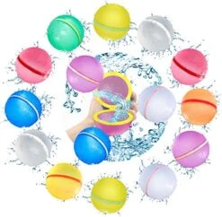 SOPPYCID Tonoviviy Water Balloons Reusable, Self-cleaning&Quick Fill Water Bomb Balloons, No Pick UP After Water Fight,Water Balloons For Summer Toys And Parties, Pool Toys,Outdoor Games (8PCS) -Folkmanis Toys Shop 51iqgxCfr1L. AC