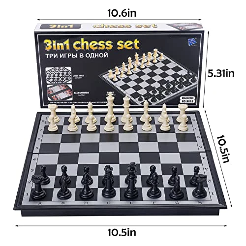 AMOR PRESENT 3 In 1 Magnetic Travel Chess Set, Travel Chess Set With Board Kids Chess Set Chess Magnetic Travel Set For Kids And Adults Gift Learning And Education Toy Gift 4 AMOR PRESENT 3 In 1 Magnetic Travel Chess Set, Travel Chess Set With Board Kids Chess Set Chess Magnetic Travel Set For Kids And Adults Gift Learning And Education Toy Gift - Image 2