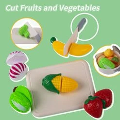 UJYY 42Pcs Kitchen Toys, Play Kitchen Accessories With Induction Cooker, Cutting Play Food Toy With Fruits, Vegetables And Desserts, Kids Kitchen Pretend Play Toys For Toddler Children Birthday Gift -Folkmanis Toys Shop 51iz116lvHL