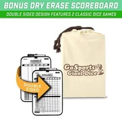 GoSports Giant Wooden Playing Dice Set With Rollzee And Farkle Scoreboard - Includes 6 Dice, Dry-Erase Scoreboard And Canvas Tote Bag - Choose 2.5 Inch Or 3.5 Inch Dice) -Folkmanis Toys Shop 51j16RcCiEL