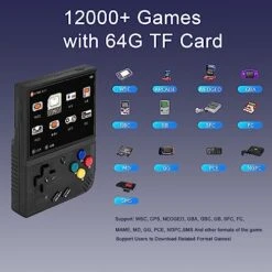 Miyoo Mini Plus Handheld Game Console 3.5 Inch Classic System Retro Video Games Consoles Portable Rechargeable Hand Held 64G With Case (Black) -Folkmanis Toys Shop 51j9Kx76kbL