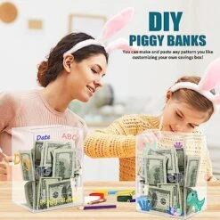 ETPlanet Large Clear Piggy Bank For Adults Kids, Openable Transparent Acrylic Money Bank Saving Box With Key, Unbreakable Coin Jar Pot Cash Container Box, For Teens Boys Girls Toys Age 6-12 Year Old 8 ETPlanet Large Clear Piggy Bank For Adults Kids, Openable Transparent Acrylic Money Bank Saving Box With Key, Unbreakable Coin Jar Pot Cash Container Box, For Teens Boys Girls Toys Age 6-12 Year Old -Folkmanis Toys Shop 51jBqyK3luL