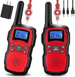 Wishouse Walkie Talkies For Kids Rechargeable With USB Charger 6000mAh Battery,Outdoor Camping Games With Flashlight Lanyard,Toys For Girls,Halloween Xmas Birthday Gift For Children 2 Pack Pink Purple -Folkmanis Toys Shop 51jDRKE8FAL. AC