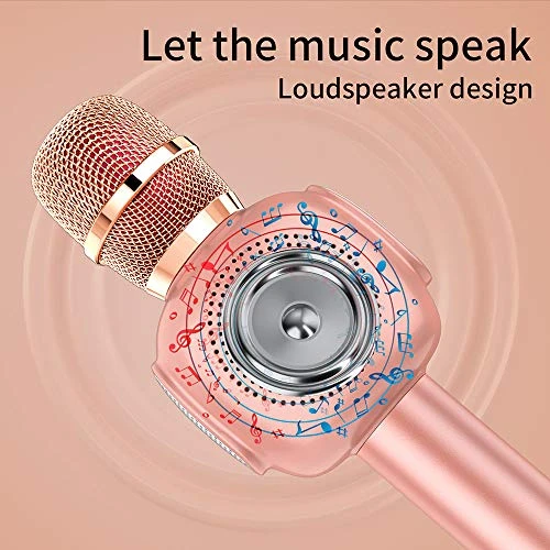 Microphone For Kids, Portable Handheld Wireless Bluetooth Karaoke Mic Machine For Home, Party And Birthday, Best Gifts Toys For Kids Girls Age 5 6 7 8 9 (Rose Gold) 5 Microphone For Kids, Portable Handheld Wireless Bluetooth Karaoke Mic Machine For Home, Party And Birthday, Best Gifts Toys For Kids Girls Age 5 6 7 8 9 (Rose Gold) - Image 3