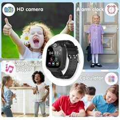 LODAPUG Smart Watch For Kids - Kids Smart Watch With Camera Music Player 16 Games Phone Call SOS, Kids Watch Toddler Toys Educational Toys Birthday Gifts For Girls Boys Age 4 5 6 7 8 9 10, Black -Folkmanis Toys Shop 51jIHdtTTzL