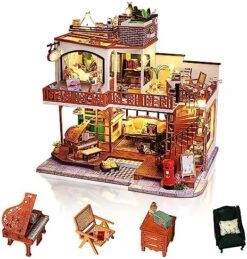 GuDoQi DIY Miniature Dollhouse Kit, Tiny House Kit With Music, Miniature House Kit 1:24 Scale, Great Handmade Crafts Gift For Birthday Halloween, Beautiful Flower Shop -Folkmanis Toys Shop 51jLAxhTgGL. AC