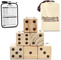 GoSports Giant Wooden Playing Dice Set With Rollzee And Farkle Scoreboard - Includes 6 Dice, Dry-Erase Scoreboard And Canvas Tote Bag - Choose 2.5 Inch Or 3.5 Inch Dice) -Folkmanis Toys Shop 51jNreGR2ML. AC