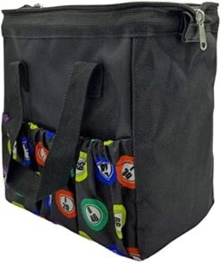JUNWRROW Bingo Dauber Bags With 6 Exterior Pockets&3 Interior Pockets Black Bingo Tote Bag,Includes 100 Multi-Color Bingo Cards -Folkmanis Toys Shop 51jY5G5dtFL. AC