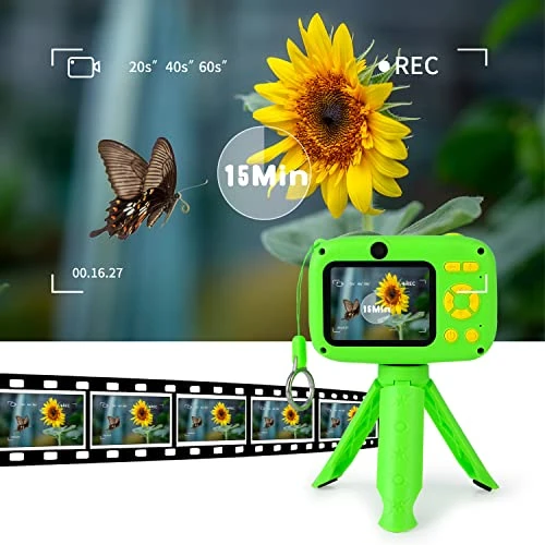 SUZIYO Kids Video Camera With Stand, Best Christmas Birthday Gifts Toys For Children, Toddlers Selfie Digital Camcorder 1080P 2.4 Inch HD For Age 4-9 Years Old Boys & Girls (with 32G SD Card, Green) 6 SUZIYO Kids Video Camera With Stand, Best Christmas Birthday Gifts Toys For Children, Toddlers Selfie Digital Camcorder 1080P 2.4 Inch HD For Age 4-9 Years Old Boys & Girls (with 32G SD Card, Green) - Image 4