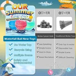 SOPPYCID 4 Pack Water Resuable Balloons Quick Fill Splash Balls For Kids Ages 3 And Up, Soft Silicone Material Water Bombs Easy Use For Family Games, Outdoor Activities,Summer Party 10 SOPPYCID 4 Pack Water Resuable Balloons Quick Fill Splash Balls For Kids Ages 3 And Up, Soft Silicone Material Water Bombs Easy Use For Family Games, Outdoor Activities,Summer Party -Folkmanis Toys Shop 51jfTyLsaCL