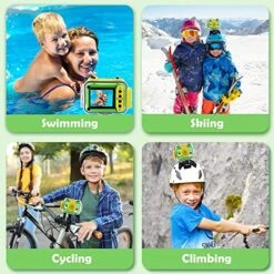 AILEHO Kids Camera For Kids Waterproof Underwater Camera For Kids Boys-1080P Kids Digital Action Camera-Kids Camcorder-Kids Selfie Video Camera Recorder-Boys Camera For Birthday Gift Present Toy -Folkmanis Toys Shop 51jheF8skaL