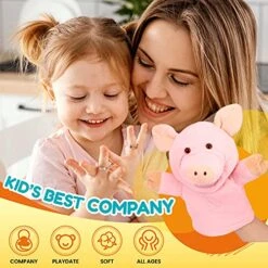 Easfan Pig Hand Puppet With Movable Mouth And Arms Role Play Storytelling Interactive Game Preschool Teaching Toy Gifts For Kids Birthday Christmas Pink 10'' -Folkmanis Toys Shop 51jr9tdaDkS