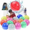 【16-pack】Reusable Water Balloons Fast Refillable For Kids Outdoor Activities, Kids Pool Beach Bath Toys, Magnetic Self-Sealing Water Bomb Quick Fill For Summer Games
