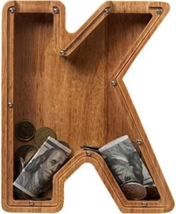 Ladenk Large Wooden Kids Letter Piggy Bank - Piggy Bank For Boys Girls - Alphabet Money Bank With Initial M - Coin Bank Fun Gifts For Birthday, Christmas, Festival, Baby Shower -Folkmanis Toys Shop 51jvEsk8hUL. AC