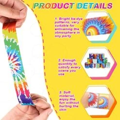 48 Pcs Tie Dye Slap Bracelets Tie Dye Party Favors, Colorful Tie Dye Wristbands Bracelets For Kids Boys And Girls, Goodie Bag Fillers, Carnival Prize, Birthday Party Decorations -Folkmanis Toys Shop 51k1QL3ymML
