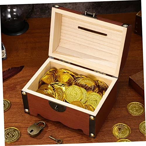 Vintage Decor 2 Pcs Piggy Bank Treasure Chest Storage Tank Retro Lock Child Wooden Solid Wood Retro Decor 8 Vintage Decor 2 Pcs Piggy Bank Treasure Chest Storage Tank Retro Lock Child Wooden Solid Wood Retro Decor - Image 6
