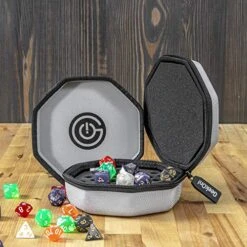 GeekOn Protective Padded Dice Case & Integrated Felt Dice Tray For Board Games, Tabletop Games And RPGs - Holds & Protects Over 75 Dice! Perfect For Game Night! (Gray) -Folkmanis Toys Shop 51k9B4tS97L