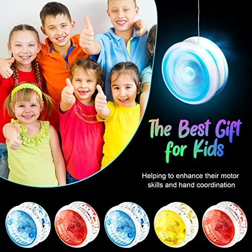 50 Pieces Yo Yo LED Light Up Responsive Ball Plastic Auto Return Yo Yo With Light Entertaining Toy Gifts For Beginner Boy Girl Children Birthday Party Favors, Random Colors 7 50 Pieces Yo Yo LED Light Up Responsive Ball Plastic Auto Return Yo Yo With Light Entertaining Toy Gifts For Beginner Boy Girl Children Birthday Party Favors, Random Colors - Image 5