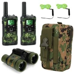 Walkie Talkies For Kids Toys For Boys Aged 5+ Outdoor Toys 2 Way Radio 22 Channel 3 Miles Range For Camp Hunt Adventure Game Birthday For Boys 6 7 8 9 10 Year Old Boys Gifts (Green)