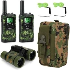 Walkie Talkies For Kids Toys For Boys Aged 5+ Outdoor Toys 2 Way Radio 22 Channel 3 Miles Range For Camp Hunt Adventure Game Birthday For Boys 6 7 8 9 10 Year Old Boys Gifts (Green) -Folkmanis Toys Shop 51kQcQ9iaCL. AC