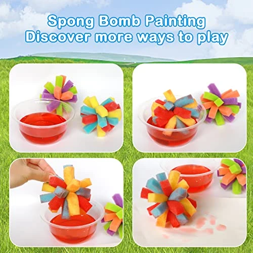 Reusable Water Balloons Kit, Including 24pcs DIY Sponge Water Bombs Water Soaker Balls Mesh Bag Collapsible Water Bucket For Kids Birthday Party, Summer Water Outdoor Toys 4 Reusable Water Balloons Kit, Including 24pcs DIY Sponge Water Bombs Water Soaker Balls Mesh Bag Collapsible Water Bucket For Kids Birthday Party, Summer Water Outdoor Toys - Image 2