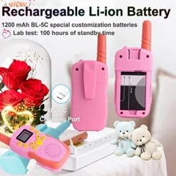 POKPOW Walkie Talkies For Kids Rechargeable 2 Pack Long Range 22 Channels 2 Way Radio Outdoor Kids Toys For Ages 3-12 Camping Hiking Birthday Xmas Easter Gifts For Boys Girls (Blue Pink) 16 POKPOW Walkie Talkies For Kids Rechargeable 2 Pack Long Range 22 Channels 2 Way Radio Outdoor Kids Toys For Ages 3-12 Camping Hiking Birthday Xmas Easter Gifts For Boys Girls (Blue Pink) -Folkmanis Toys Shop 51kWSU2QGZL