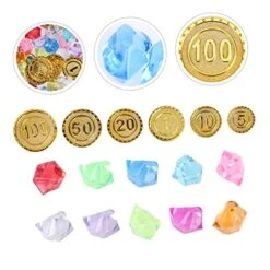 TOYANDONA Gold Coin Props Childrens Toy Cosplay Accessories Pirate Toy Pirate Jewels Gems Pirate Coins And Gems Pirate Gemstones Game Gold Coins Golden Coins Pirate Party Supplies 300pcs -Folkmanis Toys Shop 51kb6NbzUtL