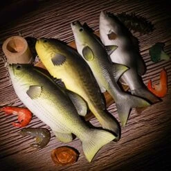 Gresorth 4 PCS Fake Fish Ornament Artificial Food Model Decoration Home Party Garden Kitchen Shop Display Lifelike Hanging Toys Model -Folkmanis Toys Shop 51kbaqrM0uL