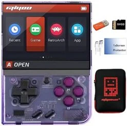 Miyoo Mini Plus Handheld Game Console 3.5 Inch Classic System Retro Video Games Consoles Portable Rechargeable Hand Held 64G With Case (Black) -Folkmanis Toys Shop 51kcE L7G9L. AC