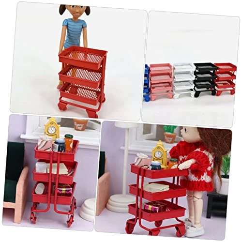 Ibasenice 4pcs Doll House Decoration Bathtub Decor Tiny Shopping Cart Storage Trolley Wagon For Toddlers Serving Cart Mini Trolley Furniture Cart Storage Rack Storage Cart 4 Ibasenice 4pcs Doll House Decoration Bathtub Decor Tiny Shopping Cart Storage Trolley Wagon For Toddlers Serving Cart Mini Trolley Furniture Cart Storage Rack Storage Cart - Image 2