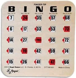 Regal Bingo - Finger-Tip Shutter Slide Bingo Cards - 25 Pack - Woodgrain - Perfect For Group Events, Bulk Purchasing - Non Repeating Set -Folkmanis Toys Shop 51khDdz8URS. AC 2