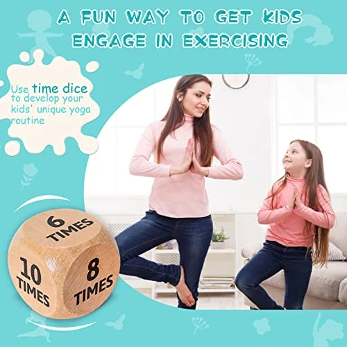 Garybank Kids Yoga Wooden Dice With Yoga Cards, Fun Exercise Dice For Kids Workout Equipment, Workout Dice Game For Kids Solo Or Group, 12 Yoga Cards For Kids With Wooden Gift Boxes, Yoga For Kids 5 Garybank Kids Yoga Wooden Dice With Yoga Cards, Fun Exercise Dice For Kids Workout Equipment, Workout Dice Game For Kids Solo Or Group, 12 Yoga Cards For Kids With Wooden Gift Boxes, Yoga For Kids - Image 3