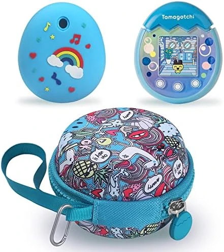 OUKNAK Carrying Case And Silicone Cover For Tamagotchi Pix, Hard EVA Case Soft Skin Storage Bag For Tamagotchi Pix Virtual Pet Machine-Blue 9 OUKNAK Carrying Case And Silicone Cover For Tamagotchi Pix, Hard EVA Case Soft Skin Storage Bag For Tamagotchi Pix Virtual Pet Machine-Blue - Image 7