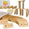 Multiplication Domino Math Game | Wooden Educational Algebra Toy | Learning Times Tables Dominoes For Classroom, Homeschooling 3rd 4th Grade -Folkmanis Toys Shop 51ktZbL3yfL