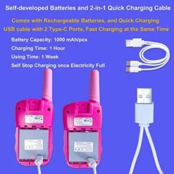 Rechargeable Walkie Talkies For Kids, 36 Hours Working Time, Outdoor Toys For Kids 6-12, Kids Two Way Radio With 3KM Long Distance, Kids Walkie Talkies, Outdoor Kids Game For Camping, Hiking -Folkmanis Toys Shop 51l0Qn3egUL