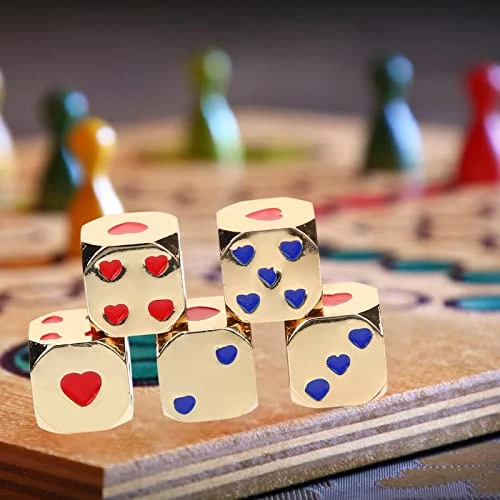 Zerodeko 5Pcs Metal Dice Set, D6 Dice Love Heart Dice Toys Colorful Dice Table Board Game Dice Role Game Props Math Learning Supplies Party Game Favors For Valentine, Bar, KTV (1) 6 Zerodeko 5Pcs Metal Dice Set, D6 Dice Love Heart Dice Toys Colorful Dice Table Board Game Dice Role Game Props Math Learning Supplies Party Game Favors For Valentine, Bar, KTV (1) - Image 4