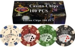 DA VINCI 100 11.5 Gram Poker Chips In Las Vegas Gift Box