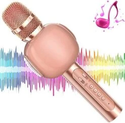 Microphone For Kids, Portable Handheld Wireless Bluetooth Karaoke Mic Machine For Home, Party, Birthday Gifts And Kids Girls Toys Age 5 6 7 8 9 (Rose Gold) -Folkmanis Toys Shop 51l3sybdrxL. AC
