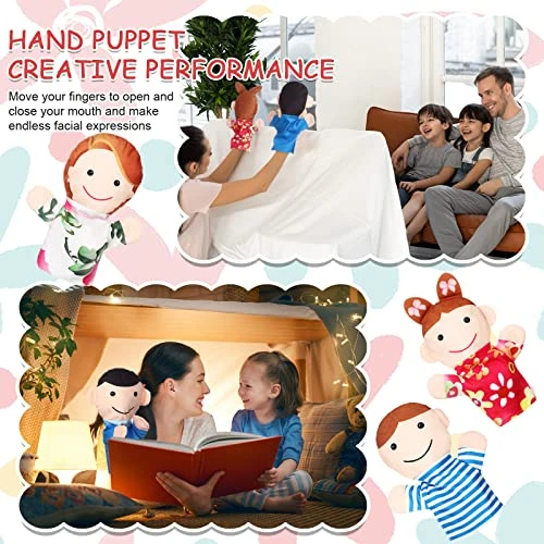 6 Pcs Family Style Hand Puppets Soft Plush Puppets Family Members Hand Puppets Cute Toys For Teachers Parents Shows Story Time Playtime Schools, Grandparents, Mom, Dad, Brother, Sister 5 6 Pcs Family Style Hand Puppets Soft Plush Puppets Family Members Hand Puppets Cute Toys For Teachers Parents Shows Story Time Playtime Schools, Grandparents, Mom, Dad, Brother, Sister - Image 3