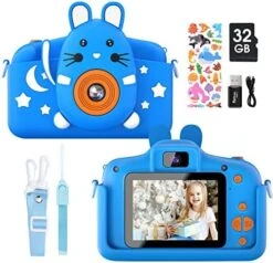 Kids Camera For 3-8 Years Old Toddlers Childrens Boys Girls Christmas Birthday Gifts Selfie Camera 20.0 MP HD 1080P IPS Screen Dual Digital Toy Camera With 32GB SD Card -Folkmanis Toys Shop 51l7GepkyIL. AC