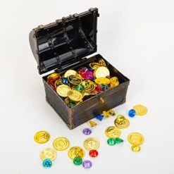 AiFanS Treasure Chest For Kids Prizes,Plastic Treasure Chest With 288 Treasure Gold Coins And Gems,Jewels- Perfect For Pirate Themed Parties And Games 9 AiFanS Treasure Chest For Kids Prizes,Plastic Treasure Chest With 288 Treasure Gold Coins And Gems,Jewels- Perfect For Pirate Themed Parties And Games -Folkmanis Toys Shop 51lAwE5wGQL
