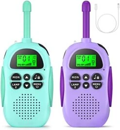 HPROMOT Rechargeable Walkie Talkies For Kids: 3 Pack Kids Walkie Talkies, Long Range 22 Channels 2 Way Radio Kids Birthday Toy Gift For 3-12 Year Old Boys Girls Outdoor Adventures Camping Hiking -Folkmanis Toys Shop 51lBuST92VL. AC