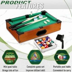 Shappy Mini Pool Table And Billiard Set Small Cats Billiards Game With 16 Balls 2 Billiard Sticks 6 Chalk Cube 6 Pool Cue Tip 1 Brush 1 Triangle Tabletop Portable Billiards For Home Office Desk Games 10 Shappy Mini Pool Table And Billiard Set Small Cats Billiards Game With 16 Balls 2 Billiard Sticks 6 Chalk Cube 6 Pool Cue Tip 1 Brush 1 Triangle Tabletop Portable Billiards For Home Office Desk Games -Folkmanis Toys Shop 51lEq0Tl25L
