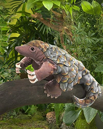 Folkmanis Pangolin Hand Puppet, Brown 7 Folkmanis Pangolin Hand Puppet, Brown - Image 5