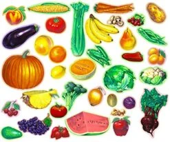 Story Time Felts 36 Piece Fruit, Nuts & Vegetable PRECUT Felt Flannel Board Figures Set