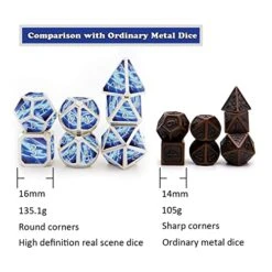 Haxtec Metal DND Dice Set Cold Snap Real Scene Silver Blue Purple Polyhedral Dice W/PU Leather Dragon Eye Dice Bag For TTRPG D&D 5e Spell Dungeons And Dragons Gifts Role Playing Games 20 Haxtec Metal DND Dice Set Cold Snap Real Scene Silver Blue Purple Polyhedral Dice W/PU Leather Dragon Eye Dice Bag For TTRPG D&D 5e Spell Dungeons And Dragons Gifts Role Playing Games -Folkmanis Toys Shop 51lS1q1mXUL