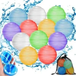 Reusable Water Balloons Self Sealing Quick Fill, Magnetic Refillable Summer Water Toys, Silicone Water Balls Splash Bombs For Kids Outdoor Water Play Game Summer Party (12PCS, Shell) -Folkmanis Toys Shop 51lSSNSLVtL. AC